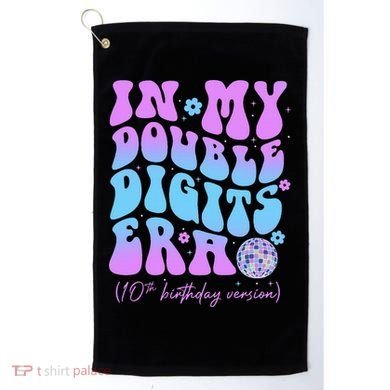 Groovy Retro In My Double Digits Era 10th Birthday Version Golf Towel