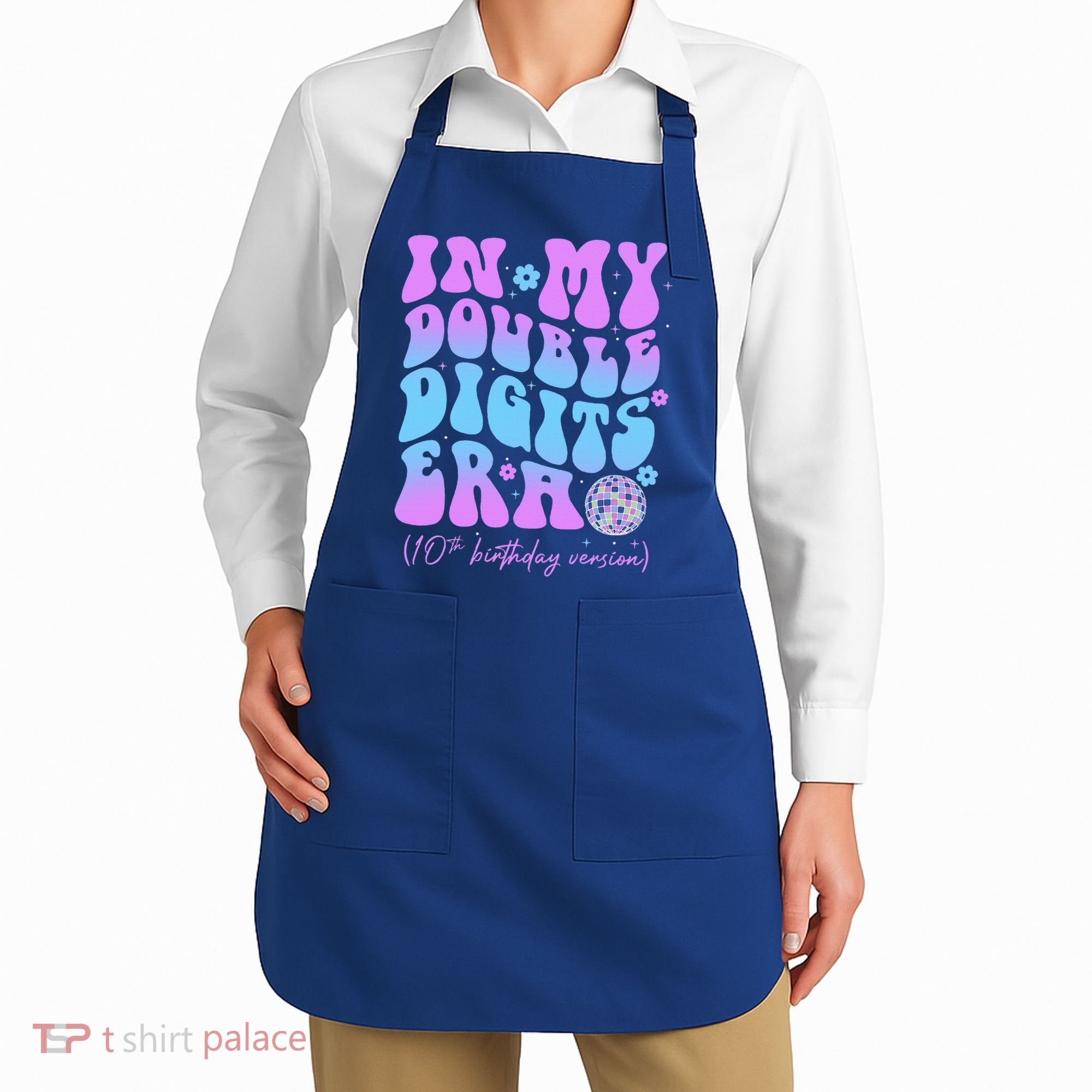 Groovy Retro In My Double Digits Era 10th Birthday Version Apron