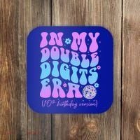 Groovy Retro In My Double Digits Era 10th Birthday Version Coaster thumb 0