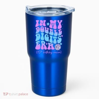 Groovy Retro In My Double Digits Era 10th Birthday Version Tumbler