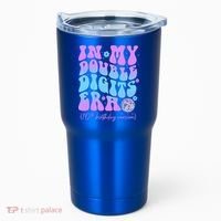 Groovy Retro In My Double Digits Era 10th Birthday Version Tumbler thumb 0
