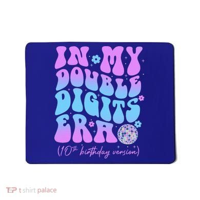 Groovy Retro In My Double Digits Era 10th Birthday Version Mousepad