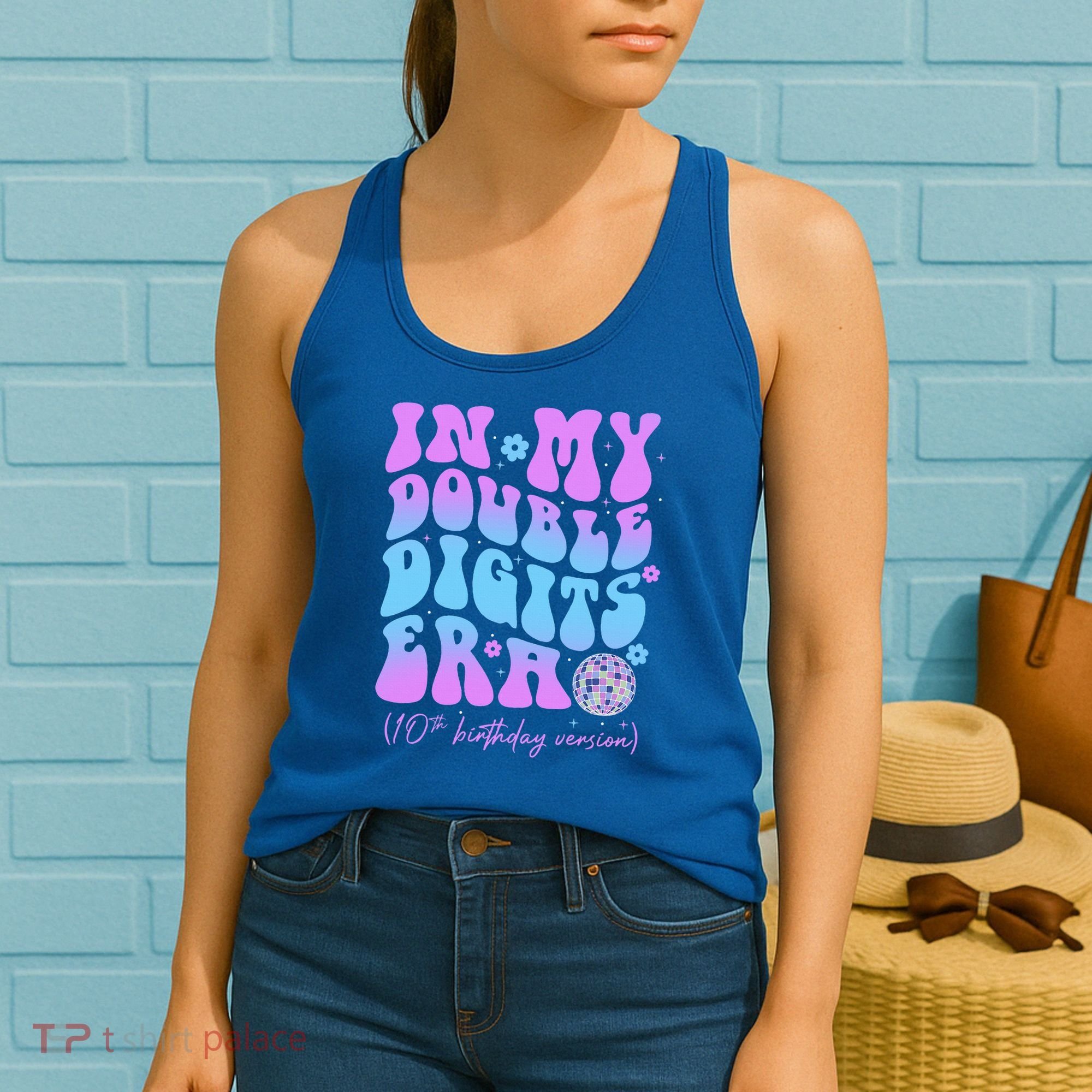 Groovy Retro In My Double Digits Era 10th Birthday Version Women's Tank Top