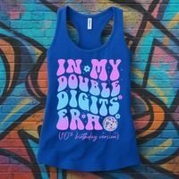 Groovy Retro In My Double Digits Era 10th Birthday Version Women's Tank Top thumb 3