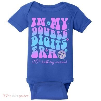 Groovy Retro In My Double Digits Era 10th Birthday Version Baby Bodysuit