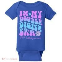 Groovy Retro In My Double Digits Era 10th Birthday Version Baby Bodysuit thumb 0