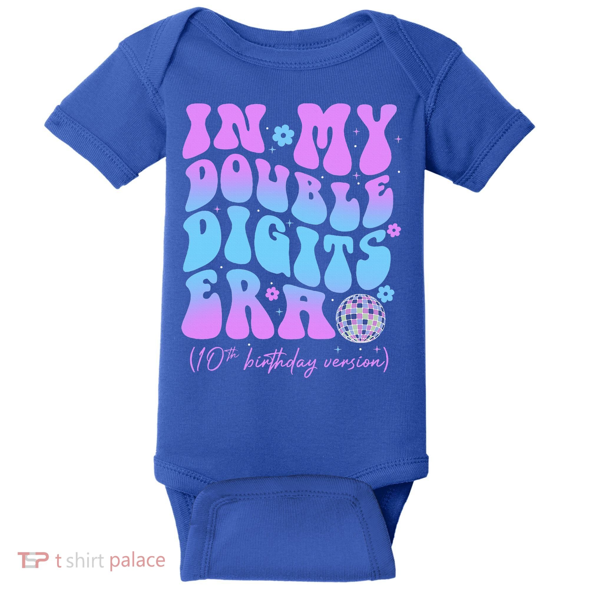 Groovy Retro In My Double Digits Era 10th Birthday Version Baby Bodysuit