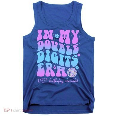 Groovy Retro In My Double Digits Era 10th Birthday Version Tank Top