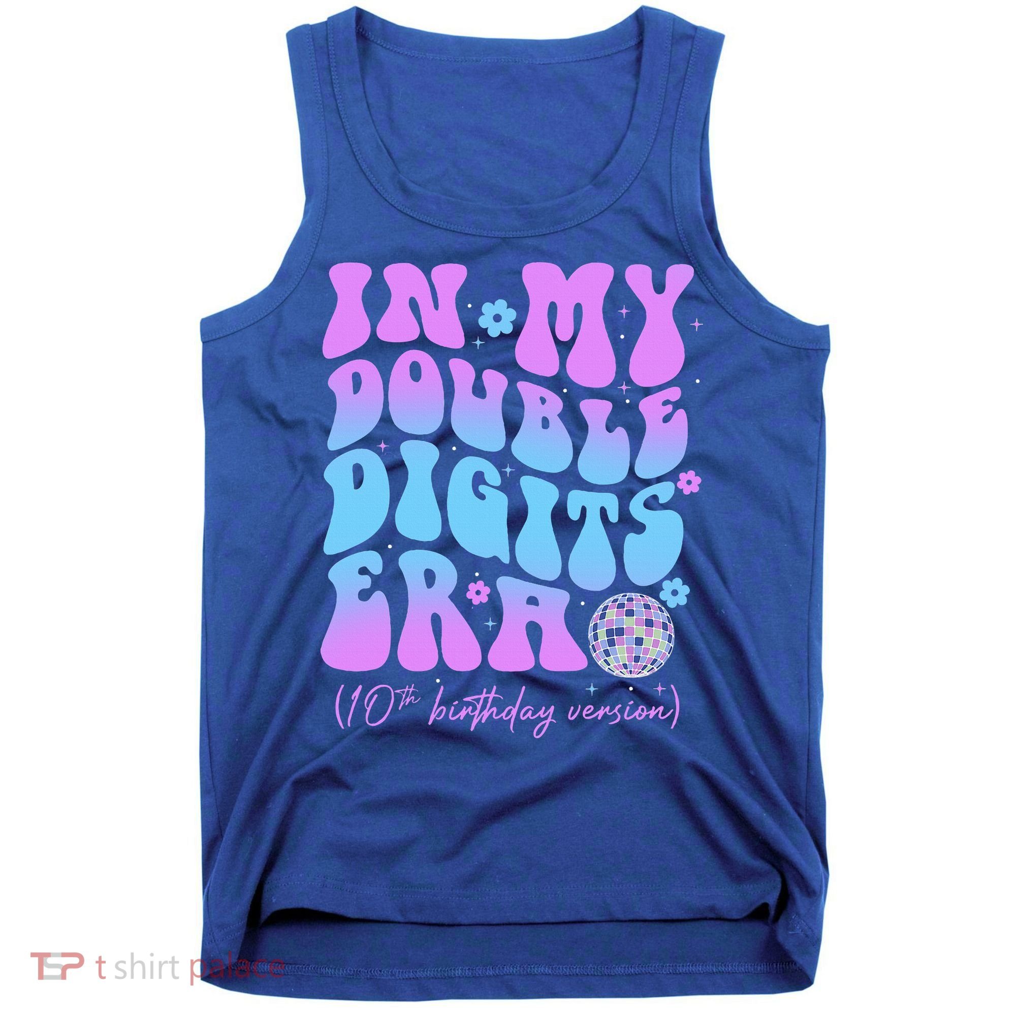 Groovy Retro In My Double Digits Era 10th Birthday Version Tank Top
