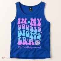 Groovy Retro In My Double Digits Era 10th Birthday Version Tank Top thumb 2