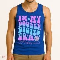 Groovy Retro In My Double Digits Era 10th Birthday Version Tank Top thumb 3