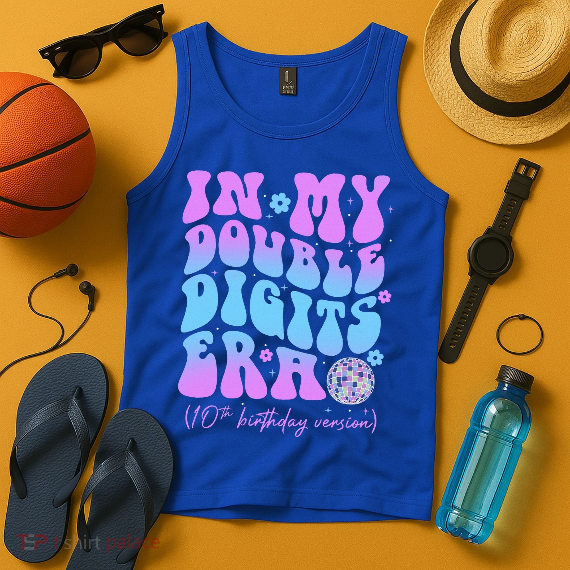 Groovy Retro In My Double Digits Era 10th Birthday Version Tank Top