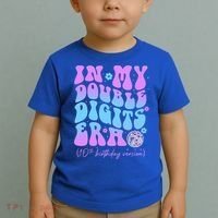 Groovy Retro In My Double Digits Era 10th Birthday Version Toddler T-Shirt thumb 2