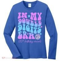Groovy Retro In My Double Digits Era 10th Birthday Version Women's Long Sleeve Shirt thumb 0