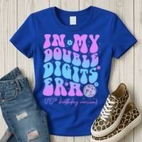 Groovy Retro In My Double Digits Era 10th Birthday Version Women's T-Shirt thumb 3