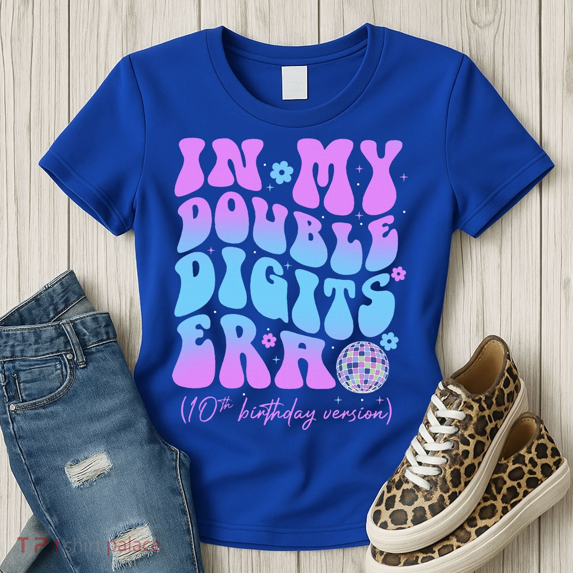 Groovy Retro In My Double Digits Era 10th Birthday Version Women's T-Shirt