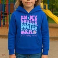 Groovy Retro In My Double Digits Era 10th Birthday Version Kids Hoodie thumb 3
