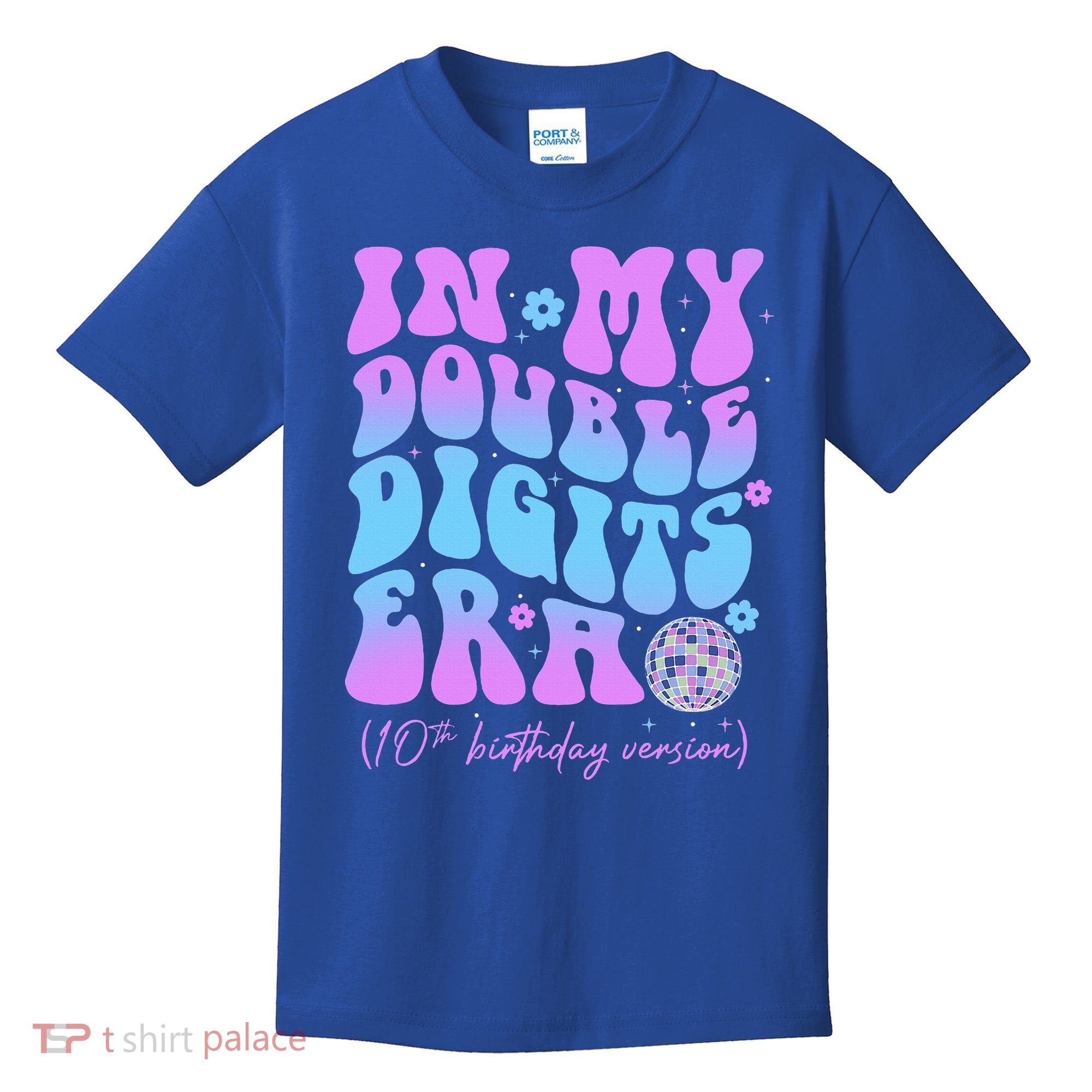 Groovy Retro In My Double Digits Era 10th Birthday Version Kids T-Shirt