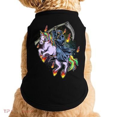 Grim Reaper Riding Rainbow Unicorn Doggie Tank