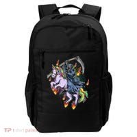 Grim Reaper Riding Rainbow Unicorn Backpack thumb 0