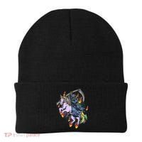 Grim Reaper Riding Rainbow Unicorn Beanie thumb 0