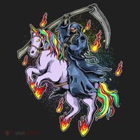 Grim Reaper Riding Rainbow Unicorn Beanie thumb 2