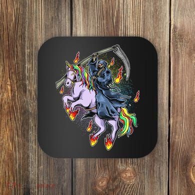Grim Reaper Riding Rainbow Unicorn Coaster