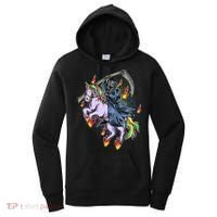 Grim Reaper Riding Rainbow Unicorn Women's Hoodie thumb 0