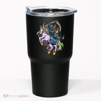 Grim Reaper Riding Rainbow Unicorn Tumbler thumb 0
