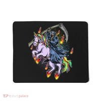 Grim Reaper Riding Rainbow Unicorn Mousepad thumb 0