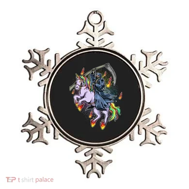 Grim Reaper Riding Rainbow Unicorn Ornament