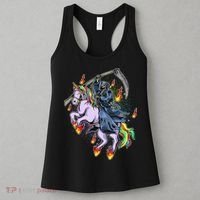 Grim Reaper Riding Rainbow Unicorn Women's Tank Top thumb 3