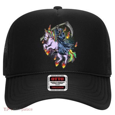 Grim Reaper Riding Rainbow Unicorn Hat