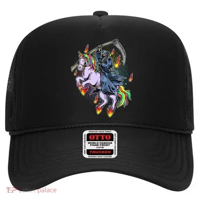 Grim Reaper Riding Rainbow Unicorn Hat