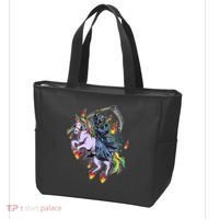 Grim Reaper Riding Rainbow Unicorn Tote Bag thumb 3