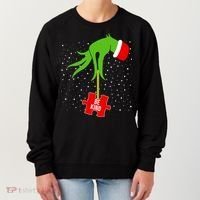 Autism Puzzle Piece Naughty Santa Women's Sweatshirt thumb 0