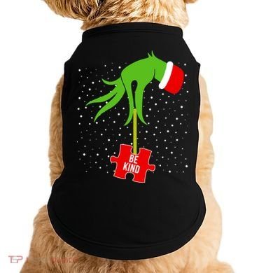 Autism Puzzle Piece Naughty Santa Doggie Tank
