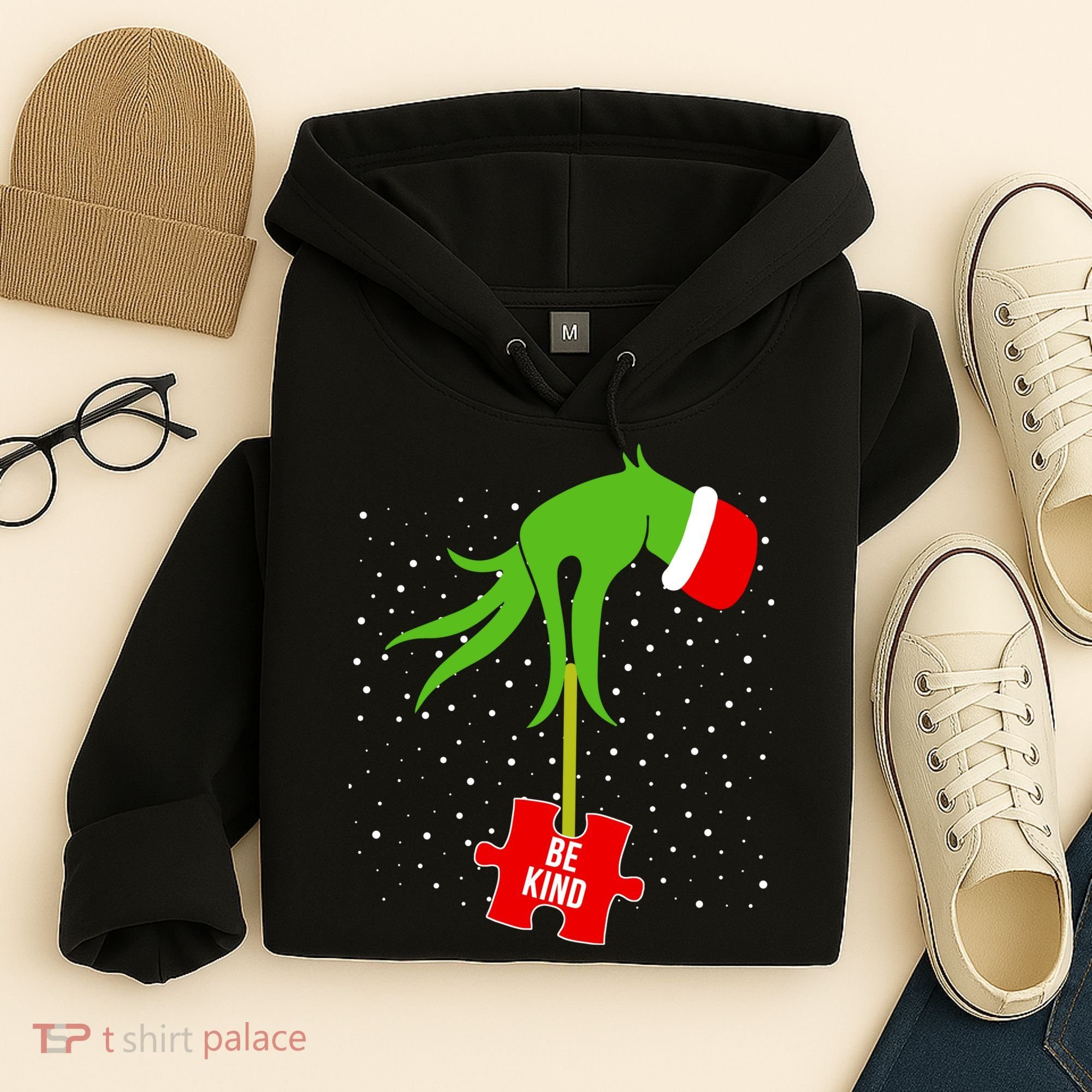 Autism Puzzle Piece Naughty Santa Hoodie