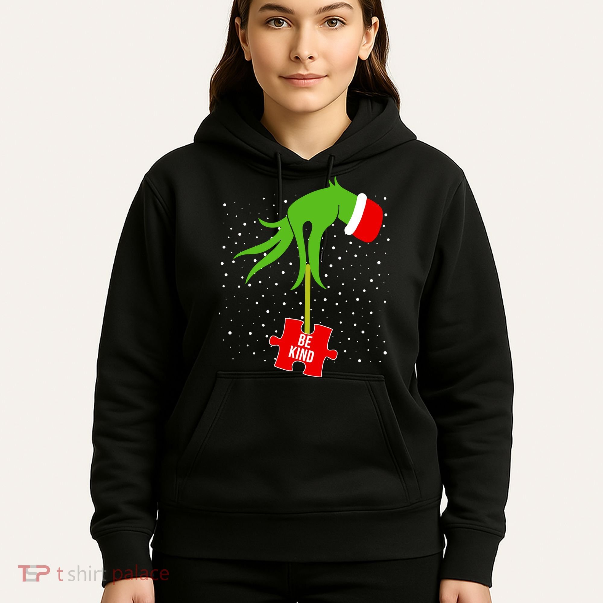 Autism Puzzle Piece Naughty Santa Hoodie