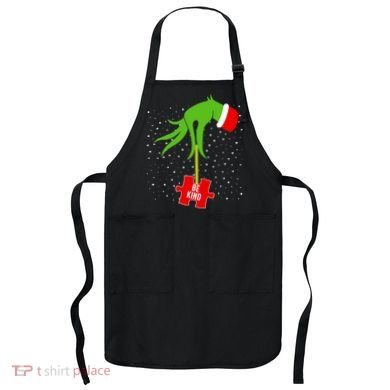 Autism Puzzle Piece Naughty Santa Apron