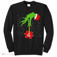 Autism Puzzle Piece Naughty Santa Sweatshirt thumb 0