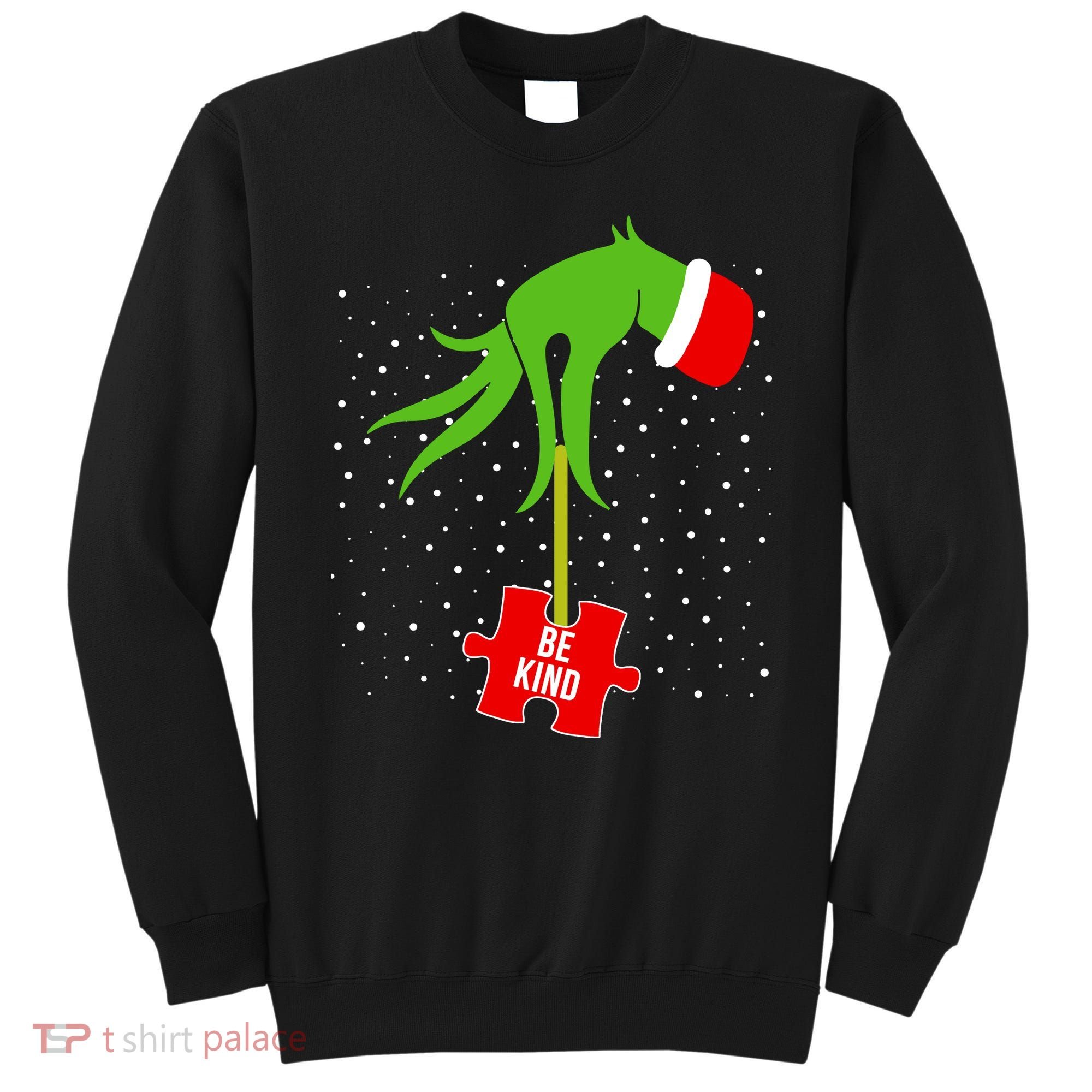 Autism Puzzle Piece Naughty Santa Sweatshirt