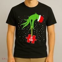 Autism Puzzle Piece Naughty Santa T-Shirt thumb 3