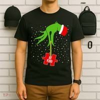 Autism Puzzle Piece Naughty Santa T-Shirt thumb 6