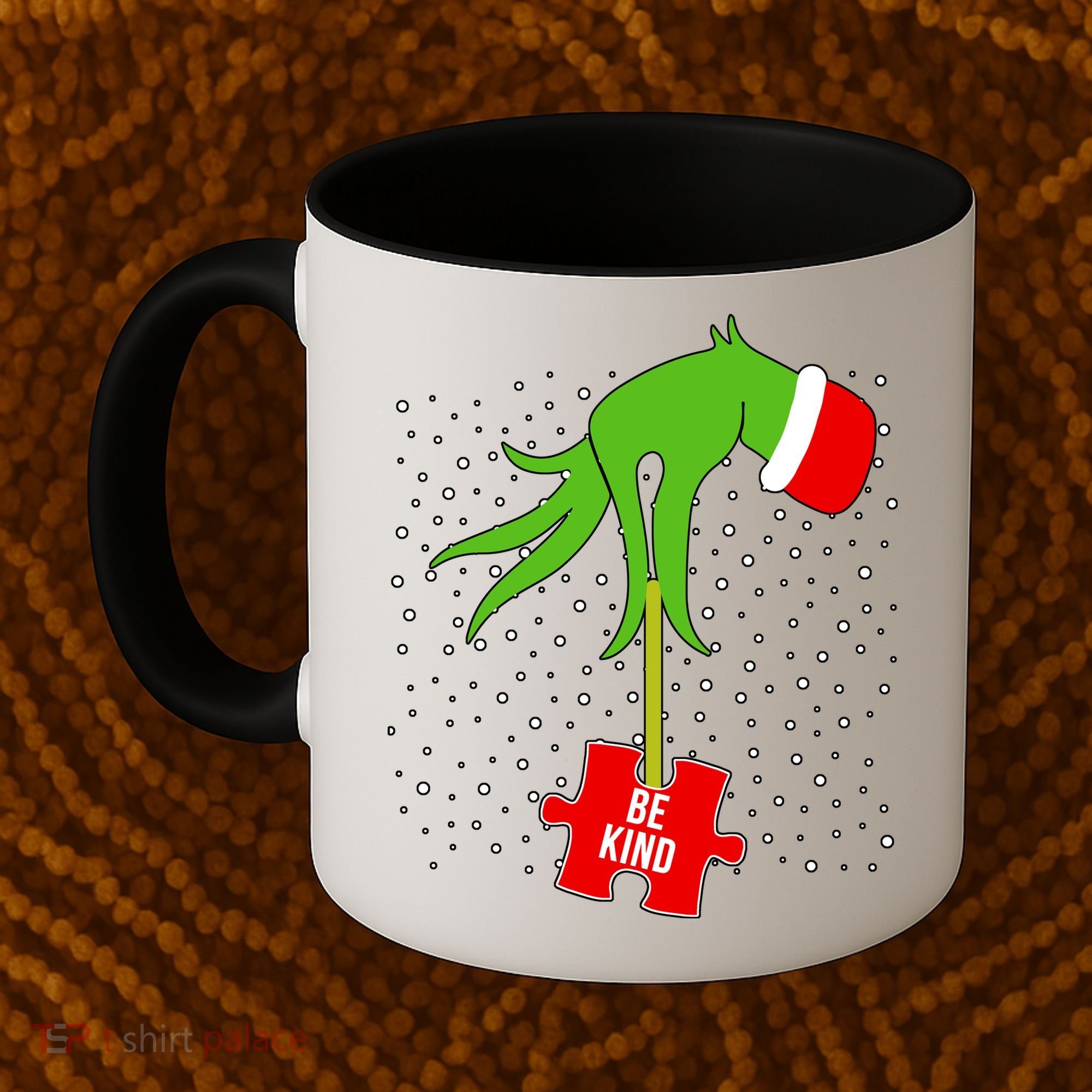 Autism Puzzle Piece Naughty Santa Coffee Mug