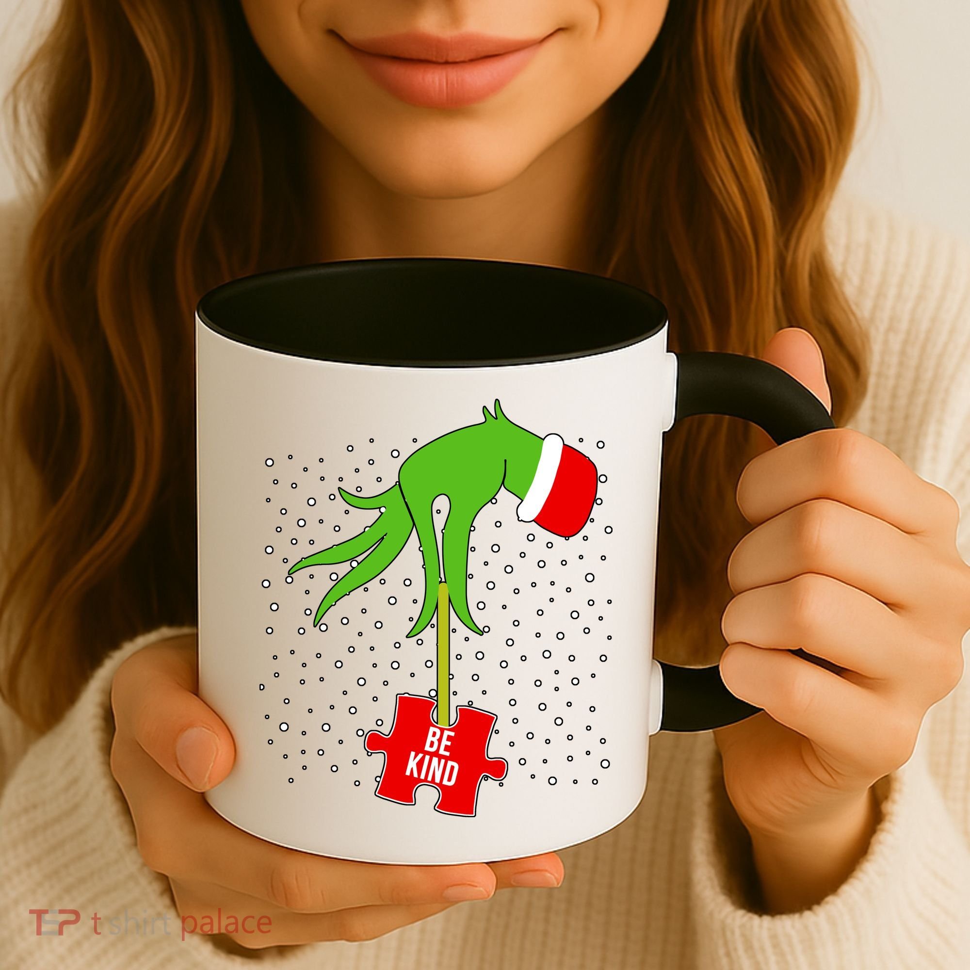 Autism Puzzle Piece Naughty Santa Coffee Mug