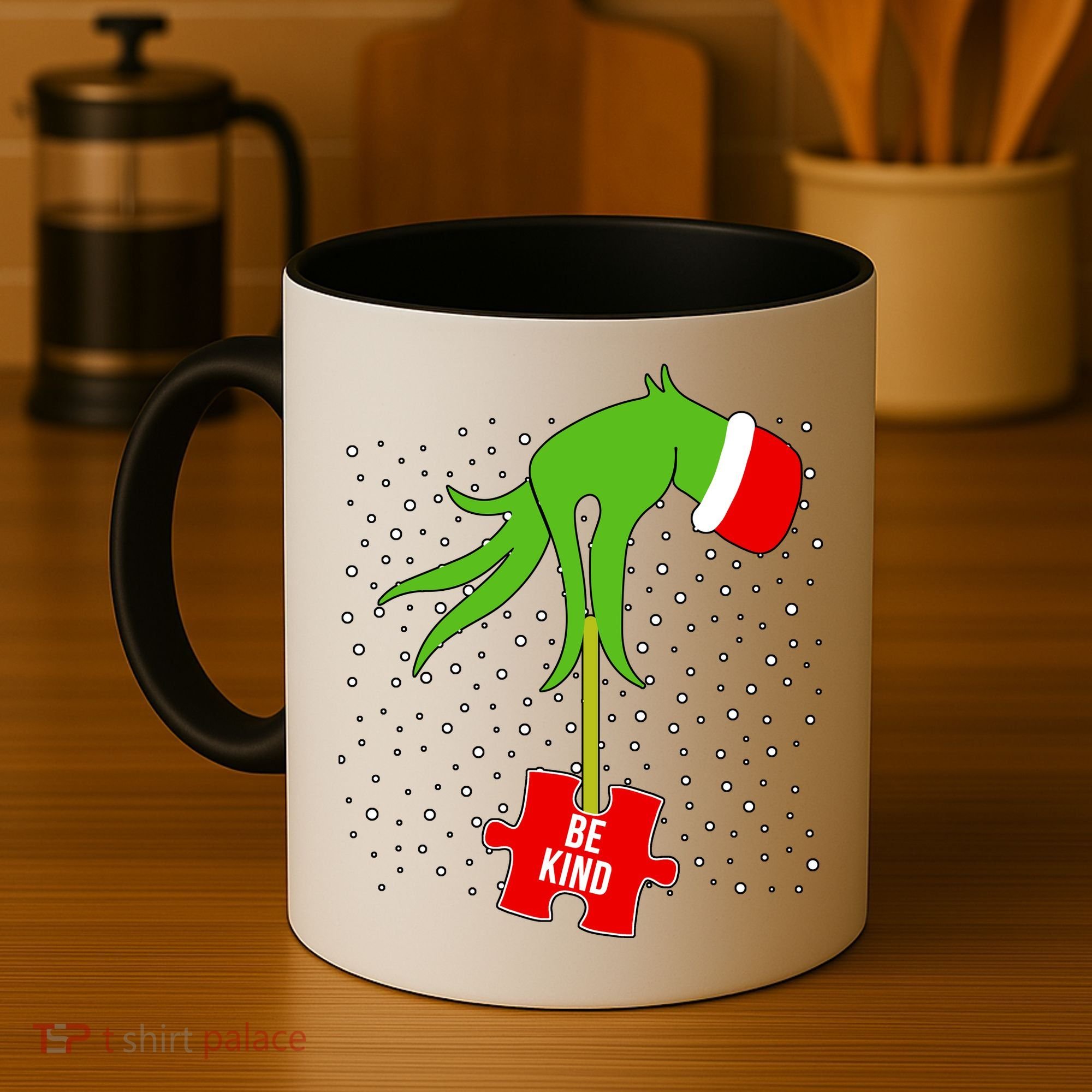 Autism Puzzle Piece Naughty Santa Coffee Mug