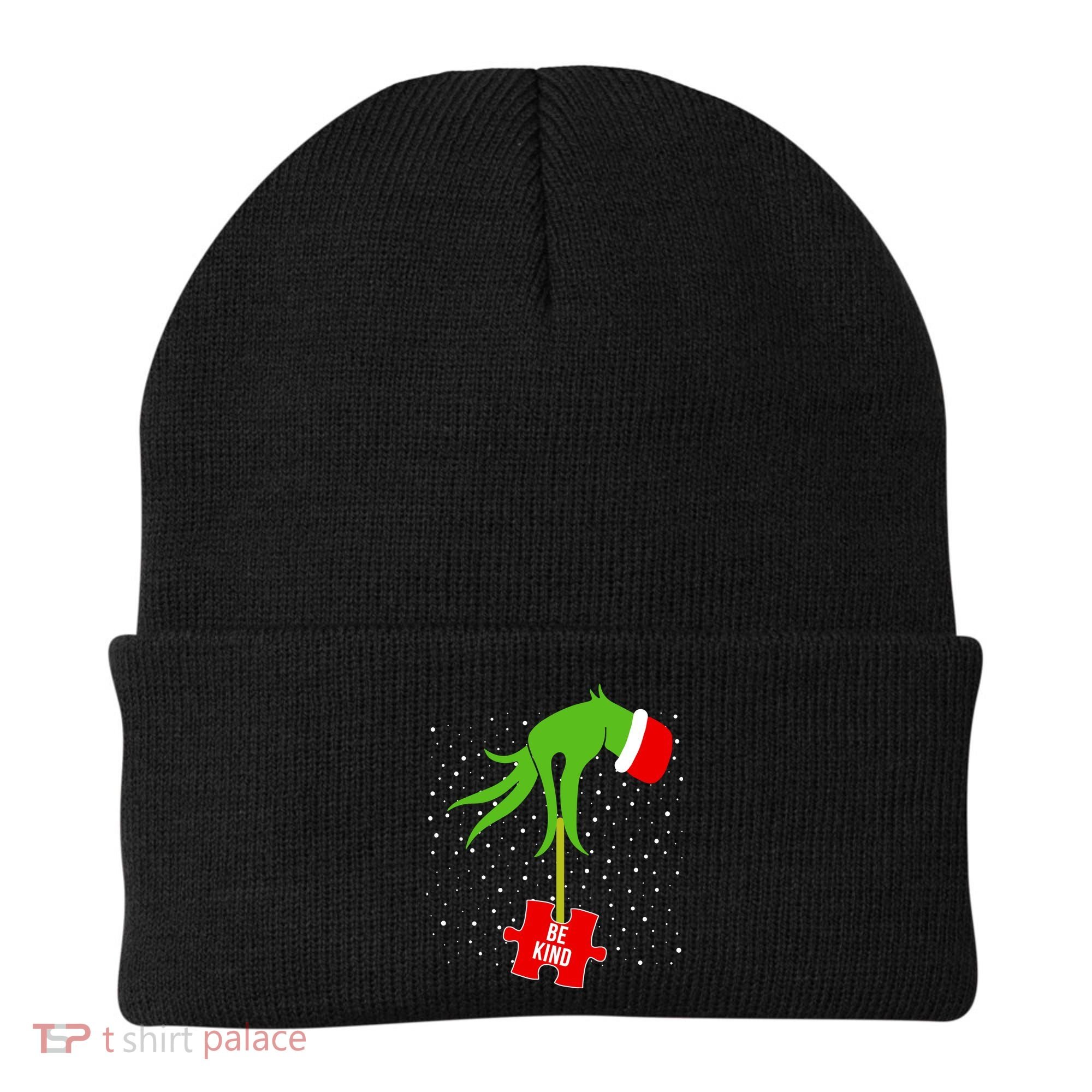 Autism Puzzle Piece Naughty Santa Beanie