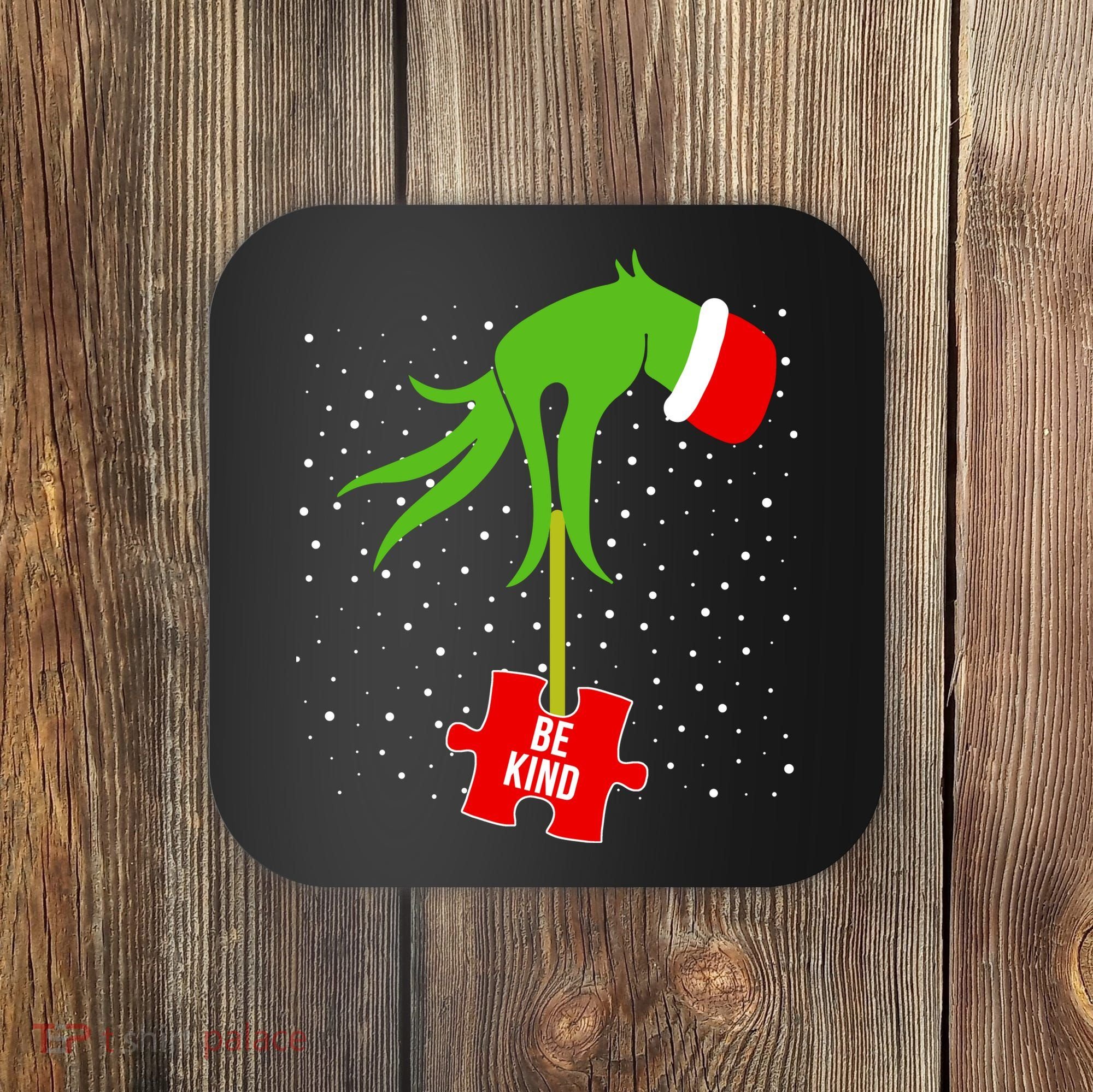 Autism Puzzle Piece Naughty Santa Coaster