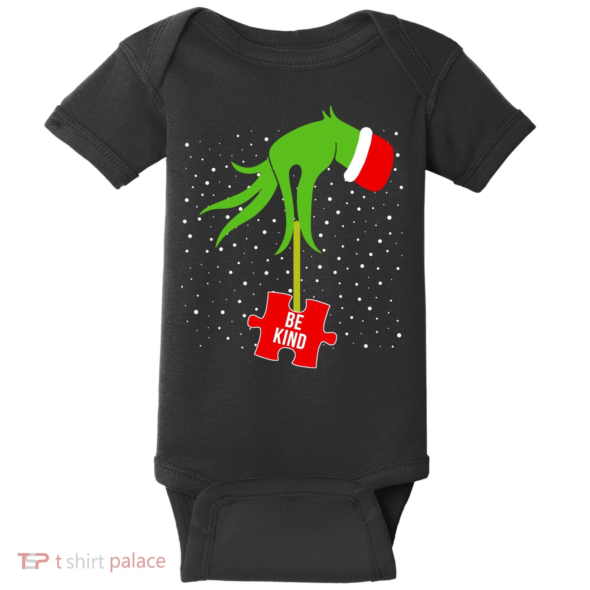 Autism Puzzle Piece Naughty Santa Baby Bodysuit